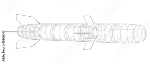 Military missile army rocket. Vector