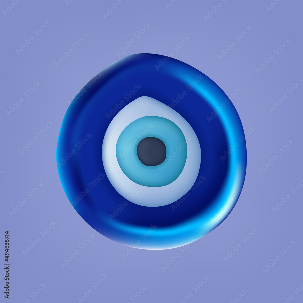 3d evil eye. Greek or Turkish mystical modern amulet. Cool talisman spiritual, religious symbol, vision and knowledge, discovery soul. Glass symbol of energy. Blue evil eye. Vector illustration 3d evil eye. Greek or Turkish mystical modern amulet. Cool talisman spiritual, religious symbol, vision and knowledge, discovery soul. Glass symbol of energy. Blue evil eye. Vector illustration