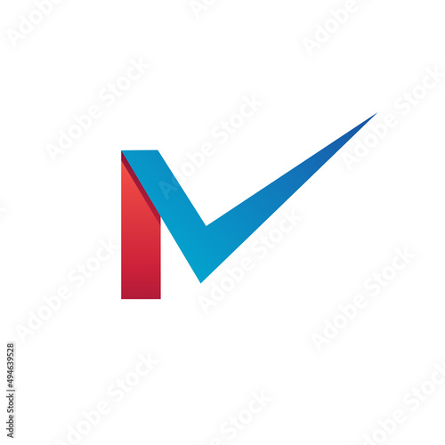 Letter N Check Logo Vector