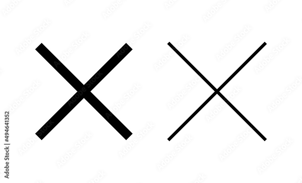 Close icon vector. Delete sign and symbol. cross sign Close icon vector. Delete sign and symbol. cross sign