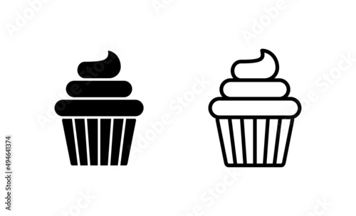 Cup cake icon vector. Cup cake sign and symbol