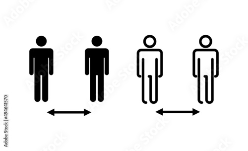 Social distance icon vector. social distancing sign and symbol. self quarantine sign