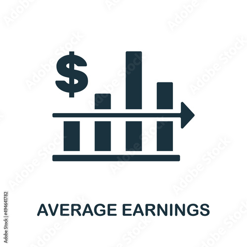 Average Earnings flat icon. Colored element sign from auditors collection. Flat Average Earnings icon sign for web design, infographics and more.