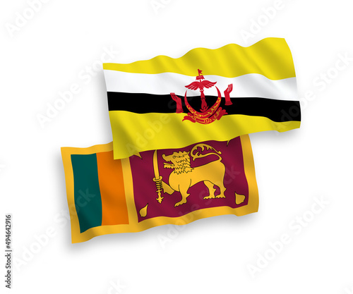 Flags of Sri Lanka and Brunei on a white background