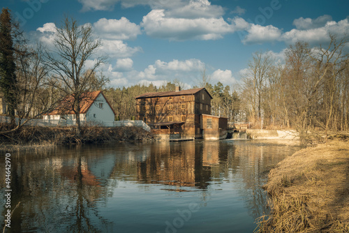 Palace, water mill and other historic buildings from the Polish countryside.