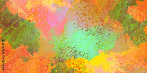 watercolor background painting with abstract fringe and bleed paint drips and drops.Abstract Watercolor painted background with blots and splatters. Colorful cloud abstract background. © Jubaer
