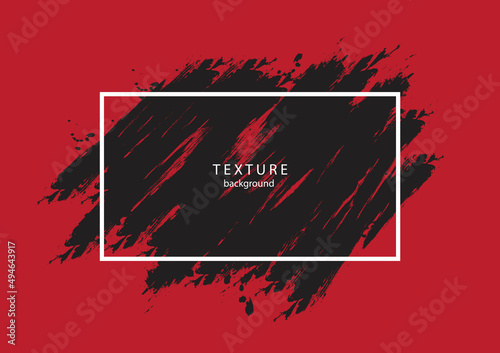 black and red Grunge Texture with distressed effect. ink splash. Abstract patina background. Vector illustration.