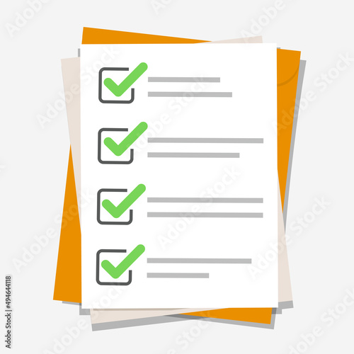 Checklist, complete tasks, to-do list, exam concepts. Premium quality. Modern flat design graphic elements. 
