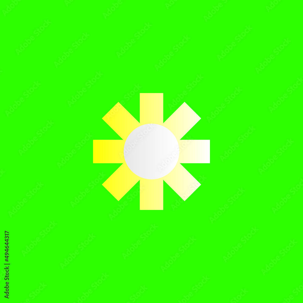 sunflower icon on yellow and green background sunflower icon on yellow and green background