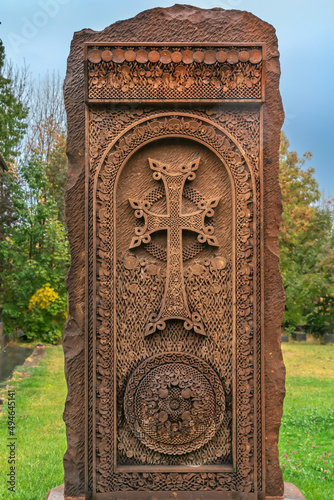 Khachkar in Armenia photo