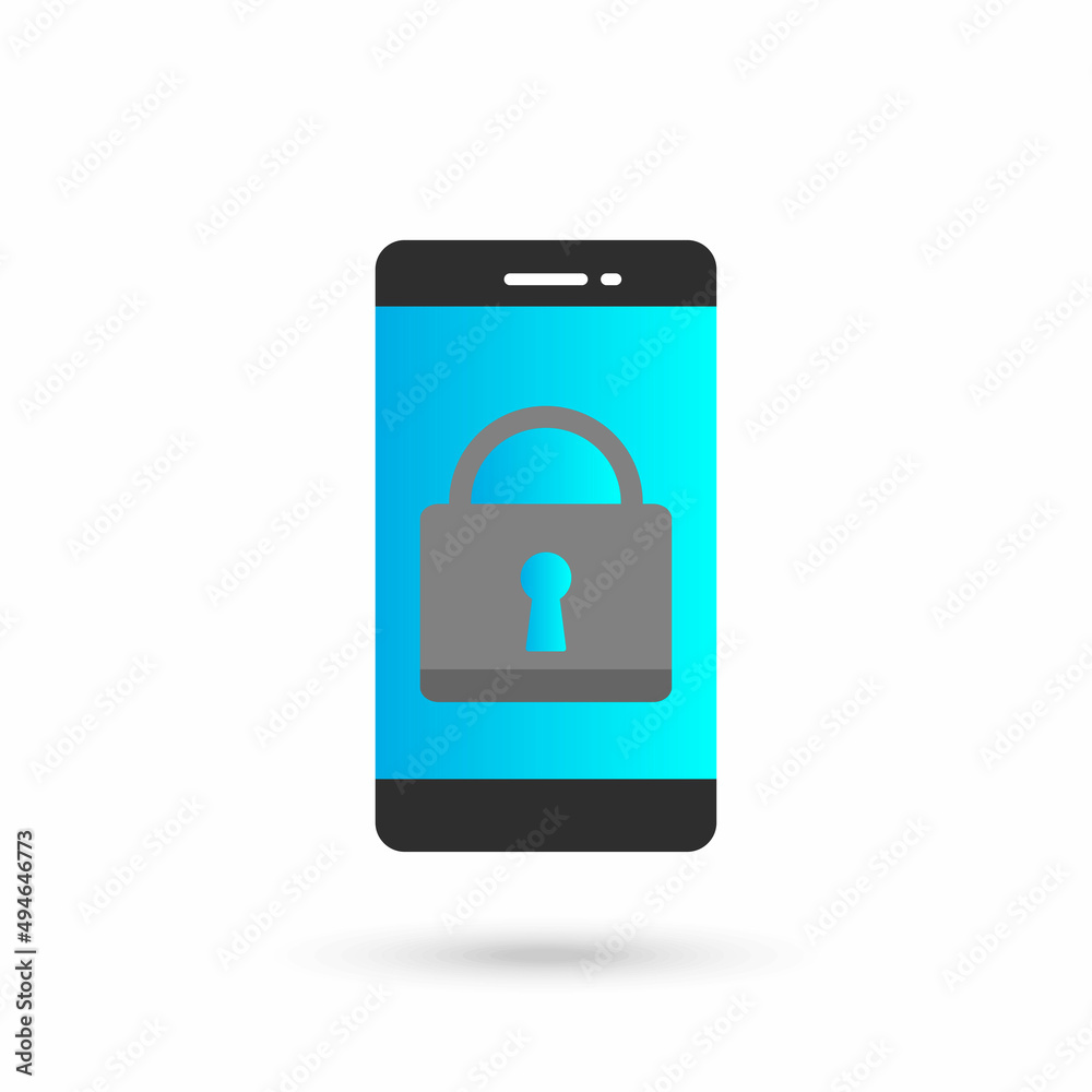 Closed Padlock Security Phone Flat Black Icon Closed Padlock Security Phone Flat Black Icon