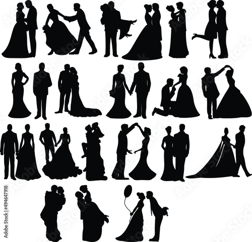 Wedding Silhouettes For Cut And Print