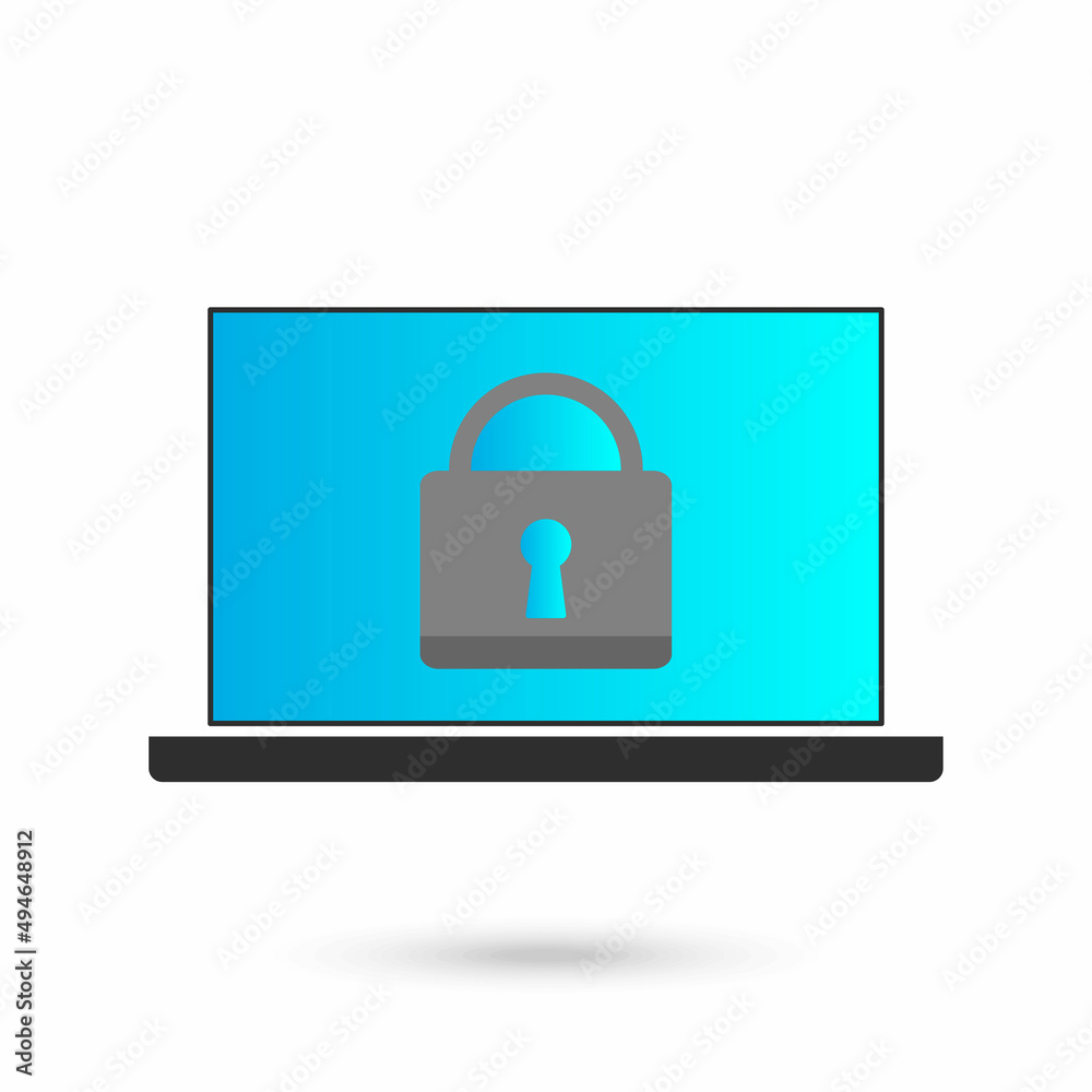 Computer security vector illustration with padlock Computer security vector illustration with padlock