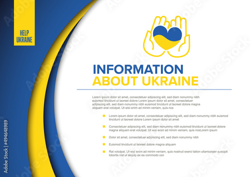 Save support Ukraine conceptual illustration flyer poster template photo