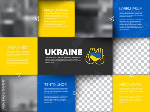 Ukraine mosaic conceptual flyer poster template photo