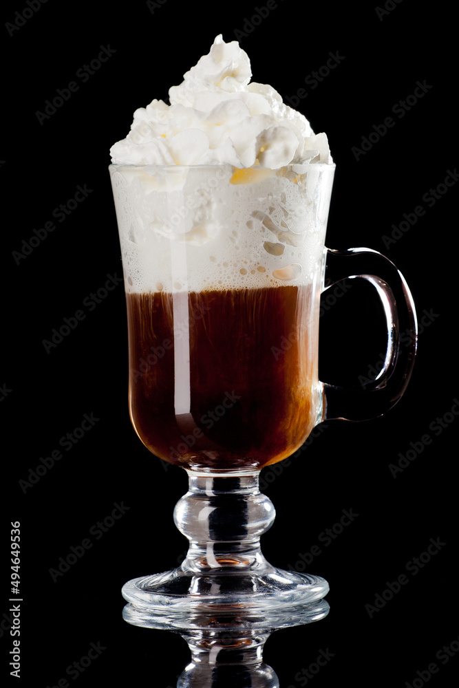 Coffee and cream isolated on black Coffee and cream isolated on black