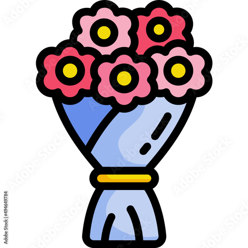 bouquet line icon