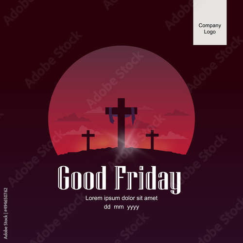 Good Friday design in Red circle