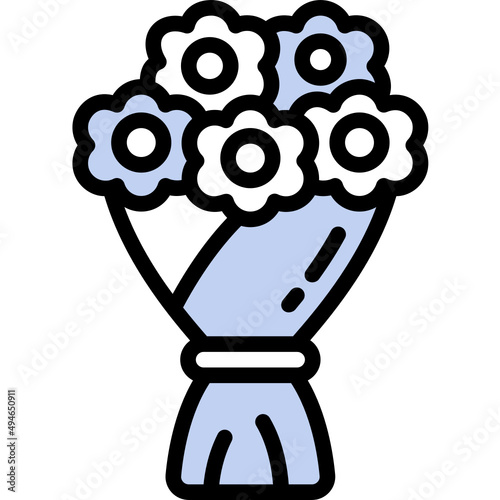 bouquet one color icon