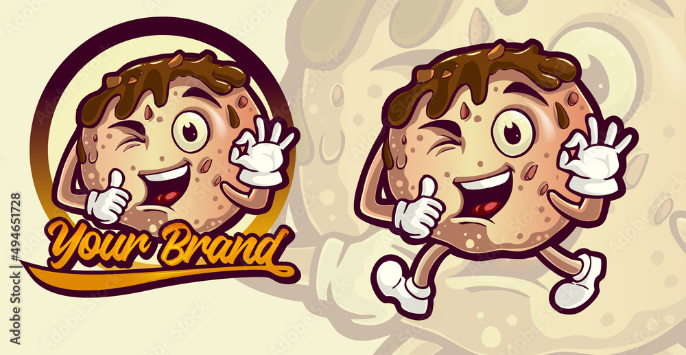 mascot bakso indonesia meatball food cartoon character