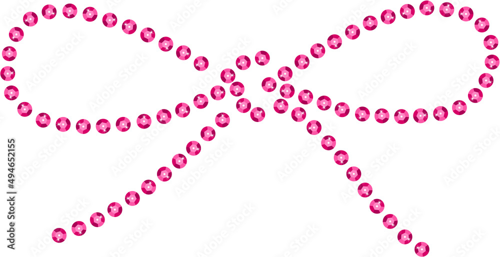 Fototapeta premium Ribbon bow made of pink sequins