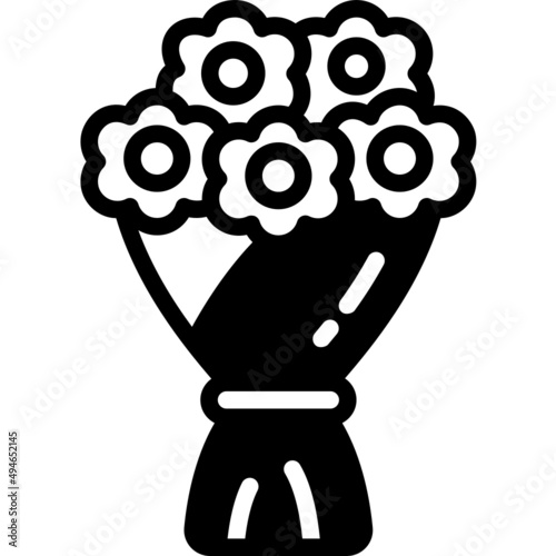bouquet solid line icon