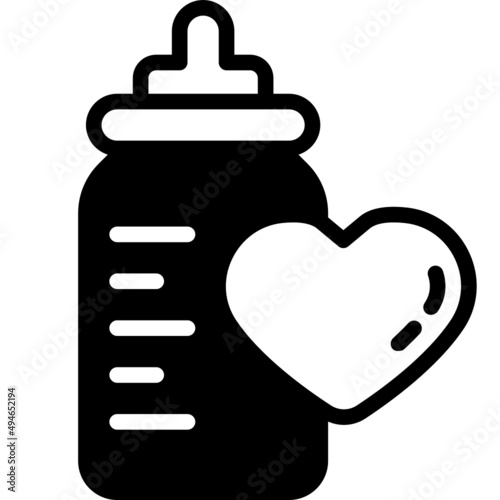 feeding bottle solid line icon
