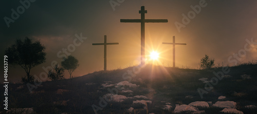 Canvastavla Crucifixion and Resurrection
