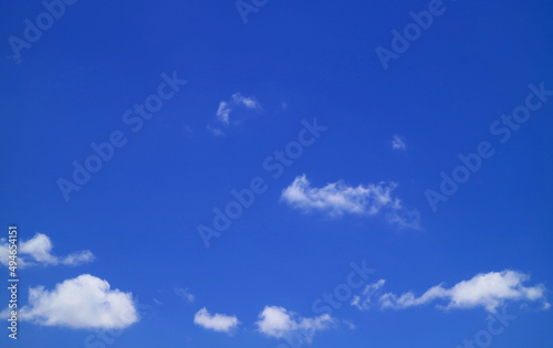 Amazing Vivid Blue Sky with Scattered Pure White Clouds