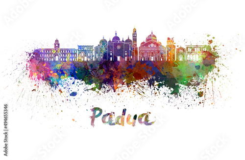 Padua skyline in watercolor