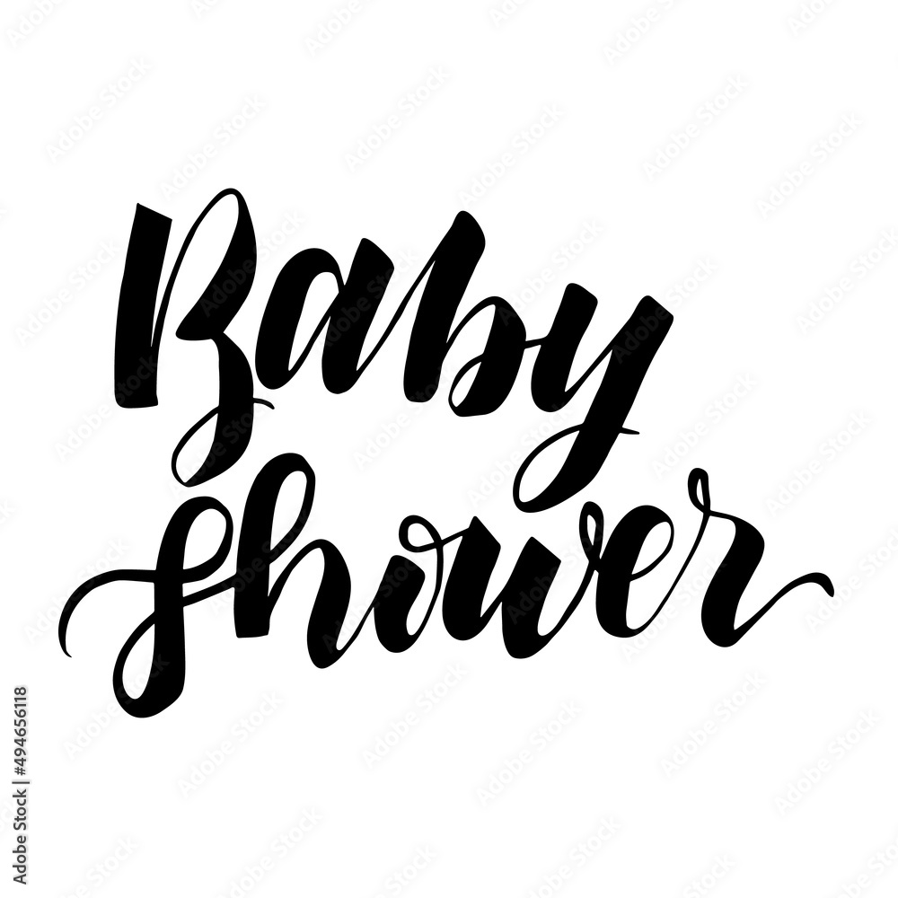 Baby Shower. Vector lettering.Hand drawn  lettering.