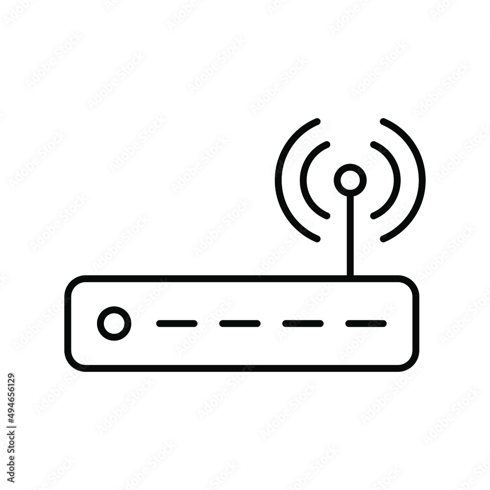 Router line icon. Router related signal icon isolated, wifi router. Router line icon. Router related signal icon isolated, wifi router.
