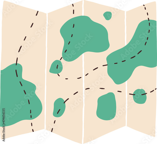 Map Colored Cartoon Illustration