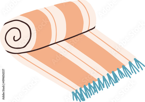 Blanket for Beach or Home Cartoon Illustration