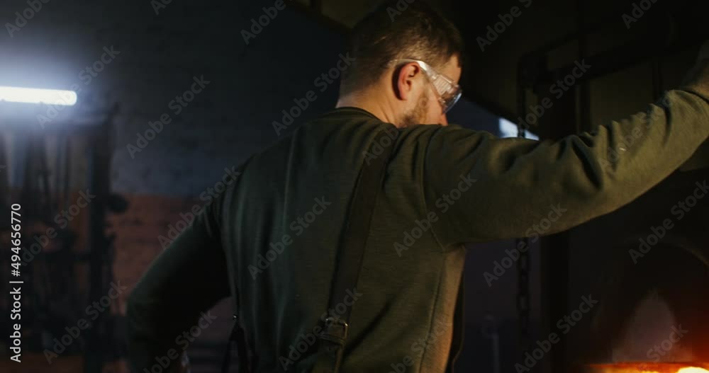 Blacksmith workplace, iron forging workflow. Blacksmith workplace, iron forging workflow.