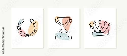 Awards continuous line posters