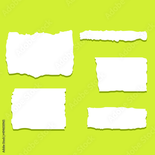 Set of torn ripped paper sheets texture 5 free vector