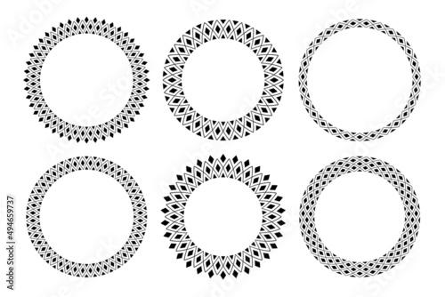 Circle geometric patterns for decorative round frames.