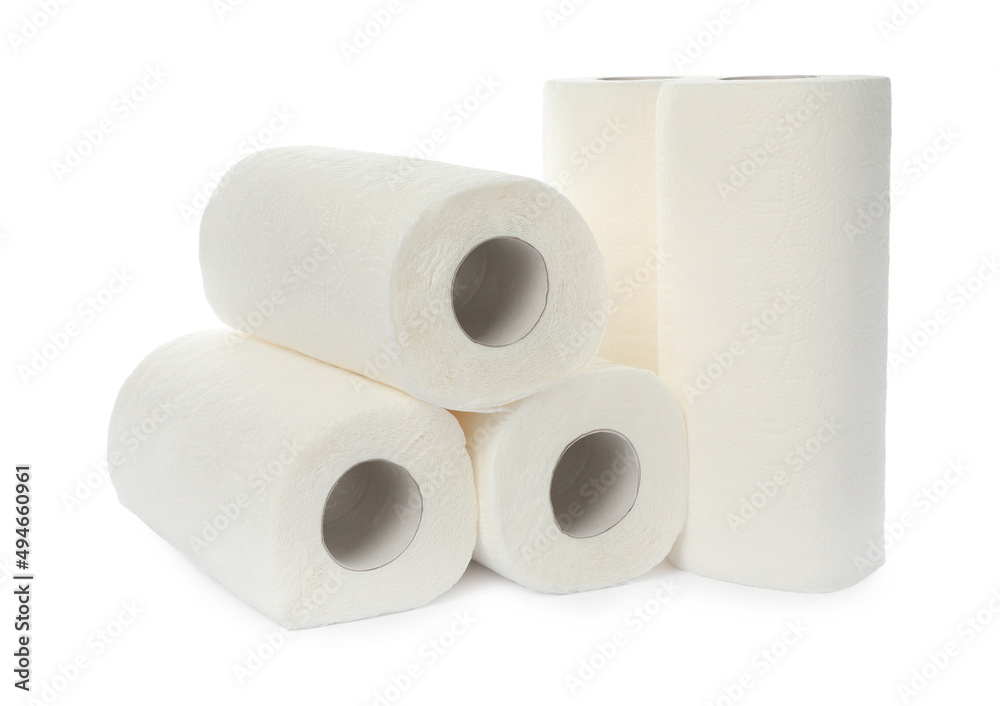 Rolls of paper towels isolated on white Rolls of paper towels isolated on white