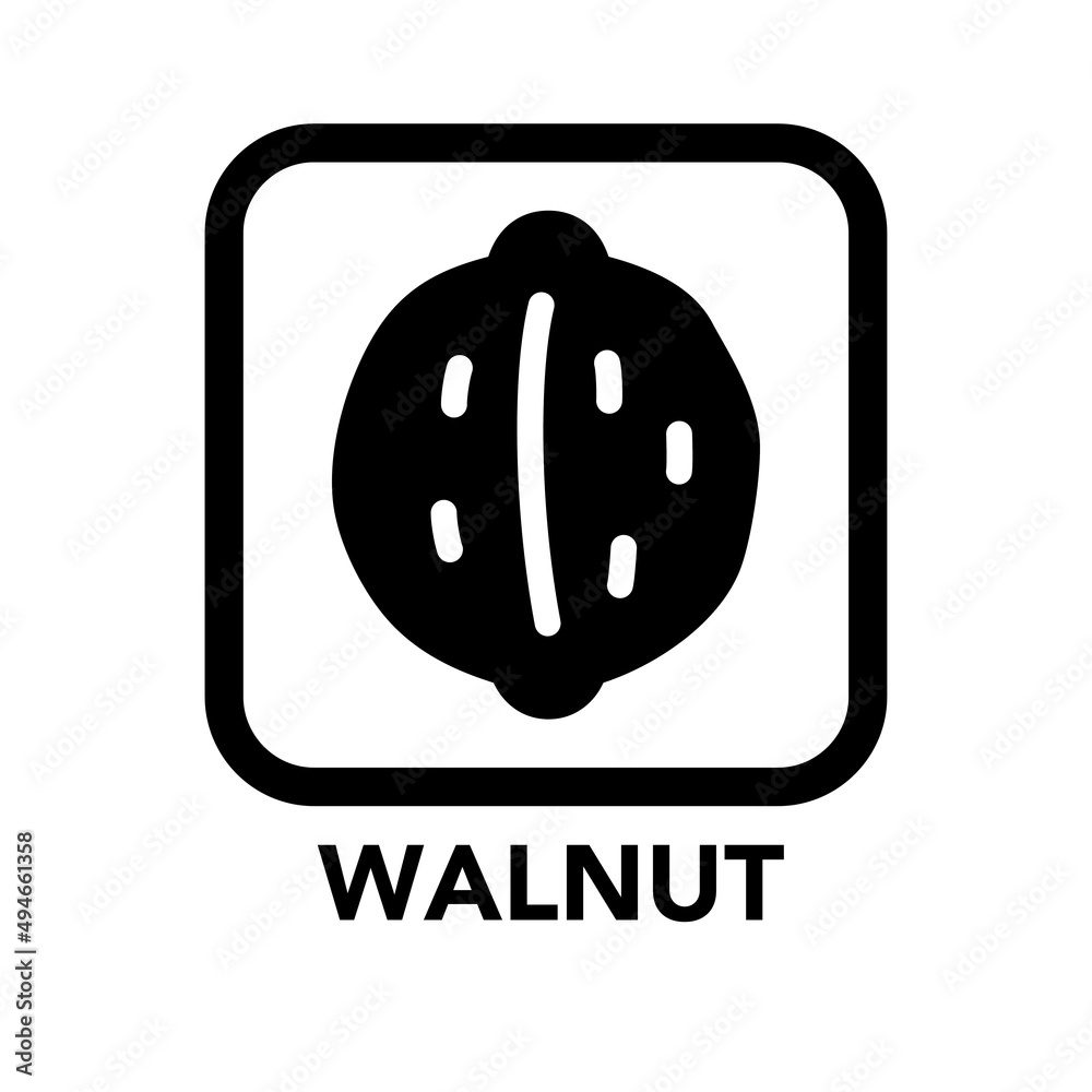 Square frame walnut icon, one of the food allergy icons set
Square frame walnut icon, one of the food allergy icons set