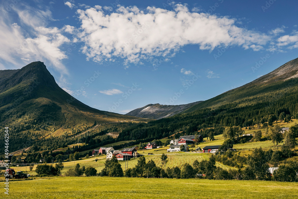 landscape on the mountains of norway at summer time