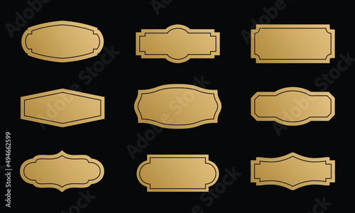 Simple vintage badges. Emblem premium logo in retro style. Emblem vintage shape design. decoration of luxury logotype parts illustration