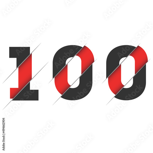 100 1 0 Number Logo Design with a Creative Cut d. Creative logo design.