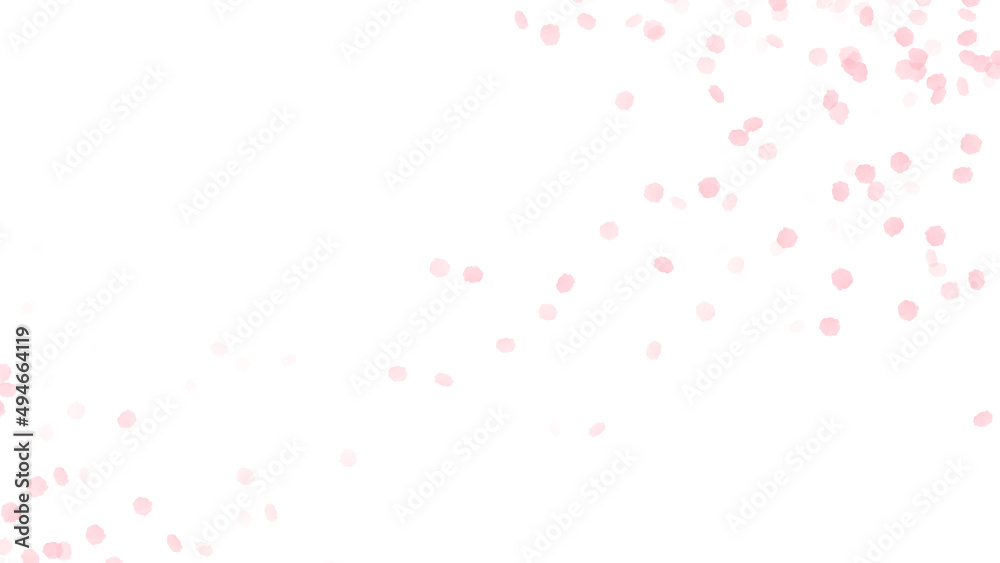 水彩風　桜吹雪のイラスト　花吹雪　春の背景装飾