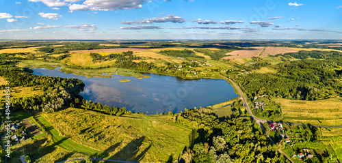 Landscape of the Central Russian Upland. Glazovo village, Kursk region, close to the Russia - Ukraine border