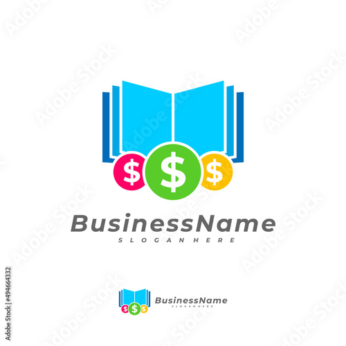 Money Book logo vector template, Creative Money logo design concepts