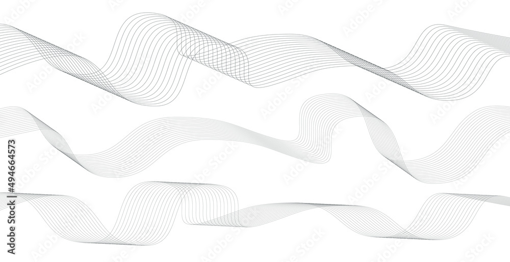 Abstract wavy stripe. Wave line art, Curved smooth design. Vector illustration EPS 10.
