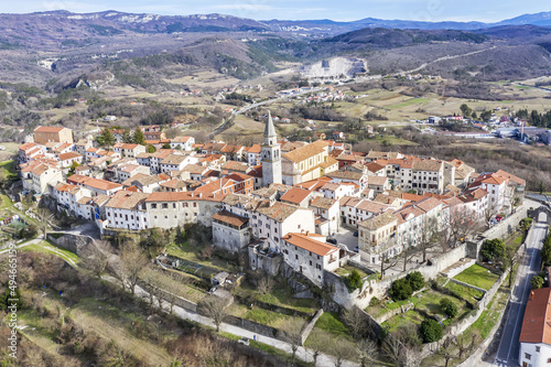 Beautiful aerial view of old Town Buzet, Istria, Croatia