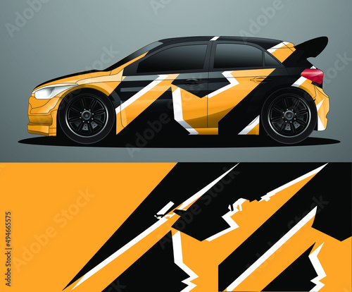 Rally car decal graphic wrap vector  abstract background