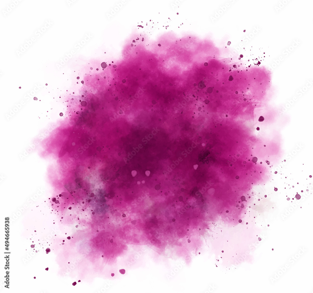 Pink Dust Explosion Isolated on White Background. Colored powder explosion isolated on white background. splash brush color pink on paper.